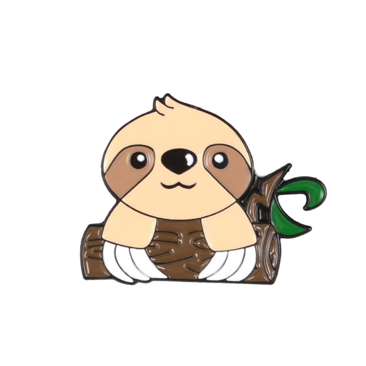 

1pc Sloth Design Brooch, Multicolor
