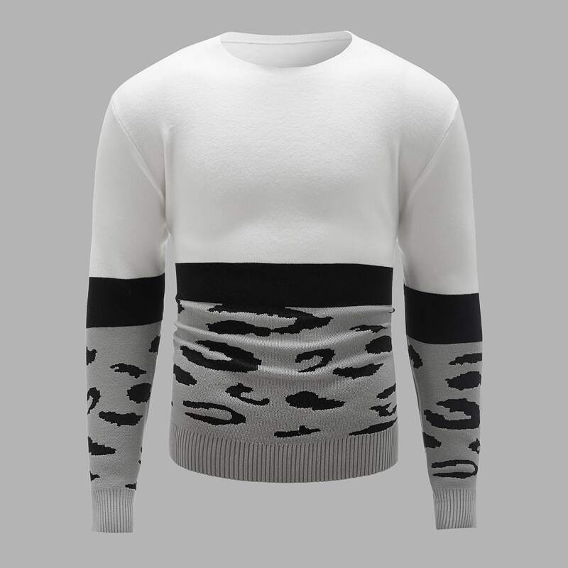 

Guys Color Block Round Neck Sweater, Multicolor