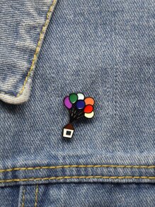 House & Balloon Design Brooch - Multicolor - View 3