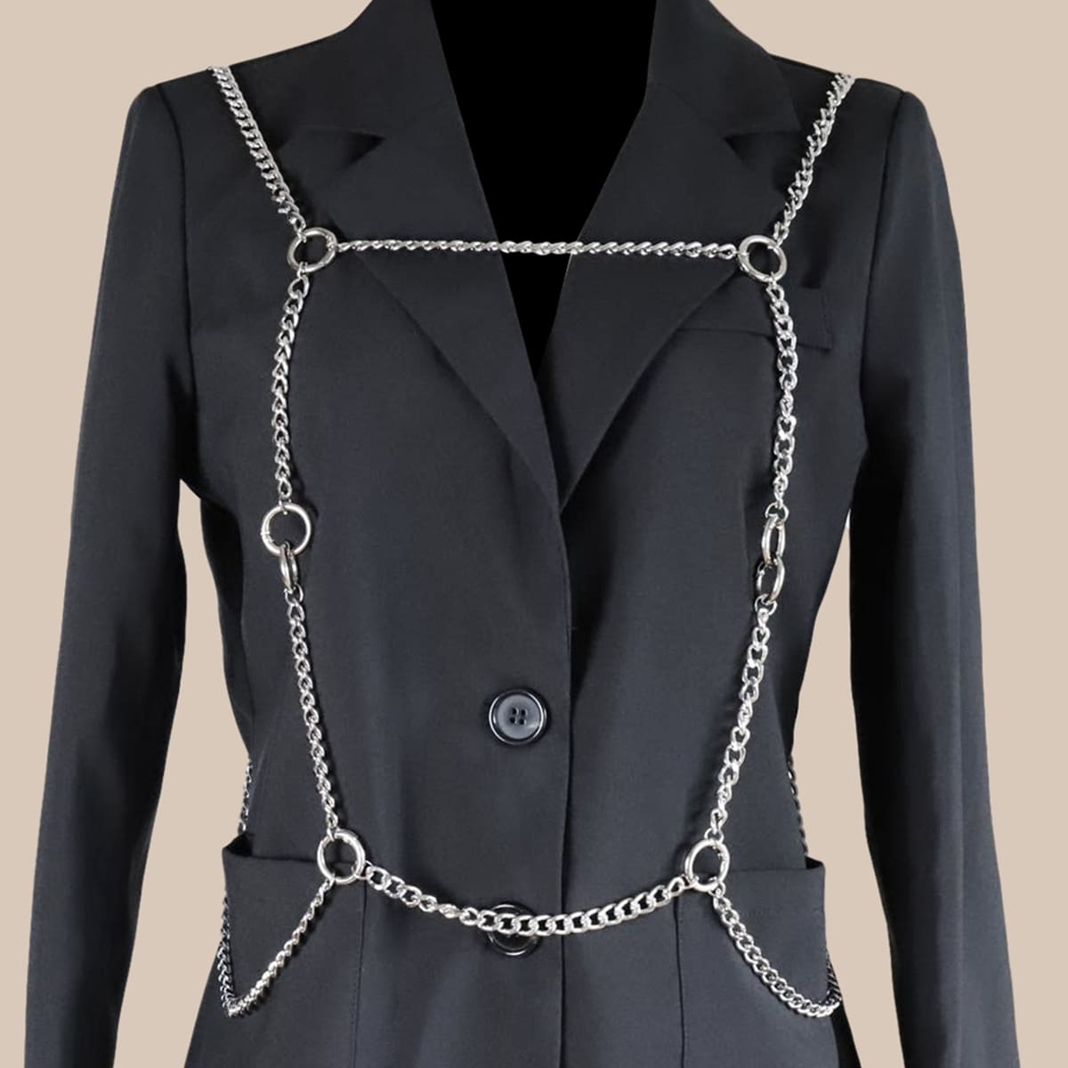 

Harness Chain Belt, Silver