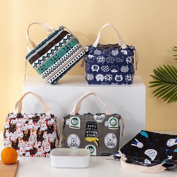 

1pc Mixed Pattern Random Lunch Bag, Multicolor