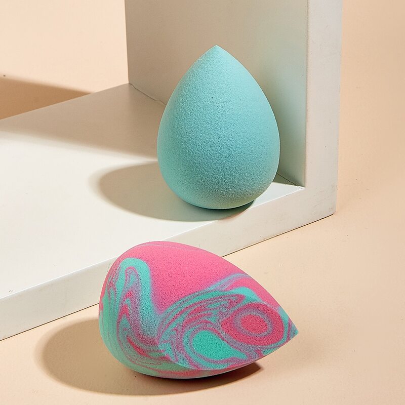 

2pcs Water Drop Makeup Sponge, Multicolor