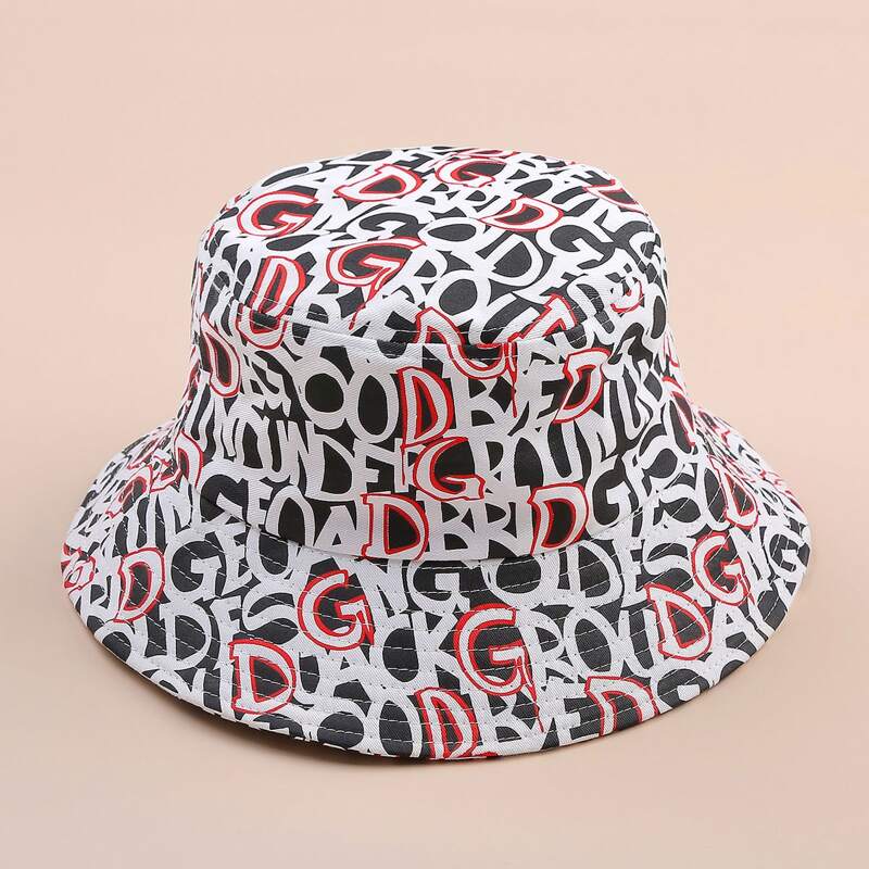 

Letter Graphic Bucket Hat, Multicolor