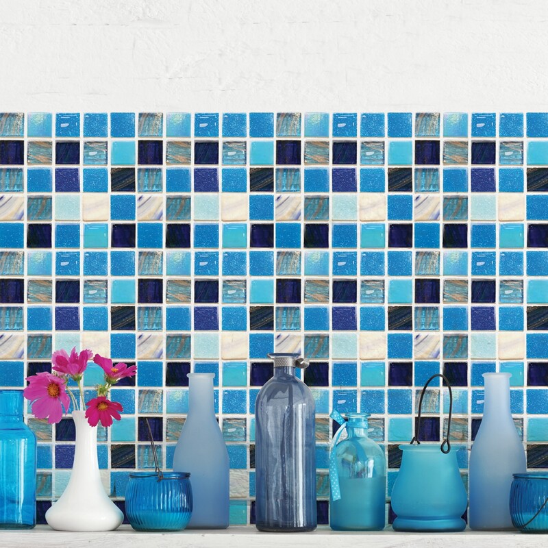 

6sheets Graphic Print Tile Sticker, Multicolor
