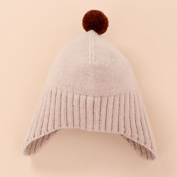 

Toddler Girls Pom Pom Decor Beanie, Khaki