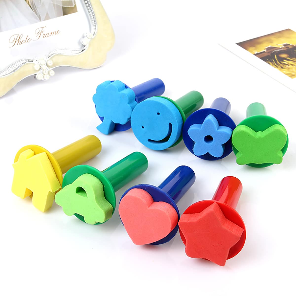 

4pcs Random Sponge Stamp, Multicolor