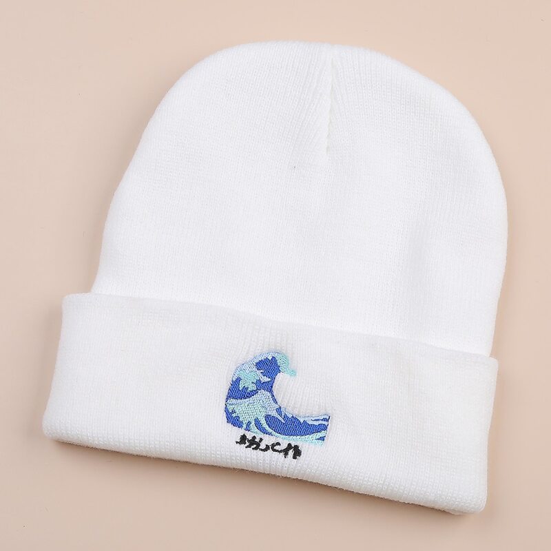 

Wave Knit Beanie, White