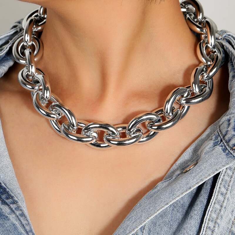 

Metal Chain Necklace, Silver
