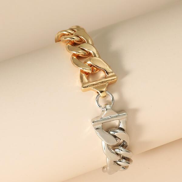 

Two Tone Chain Bracelet, Multicolor