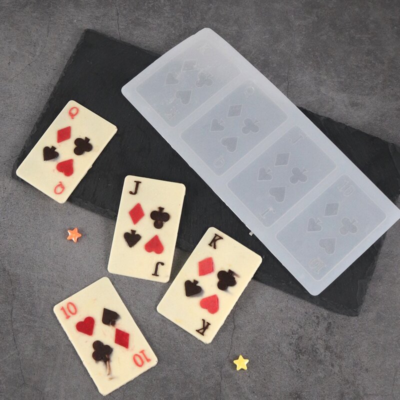 

1pc Poker Card Biscuit Mold, White