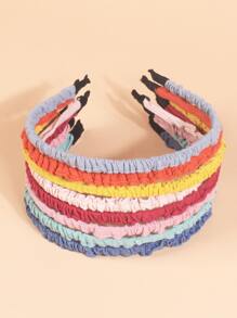 8pcs Toddler Girls Simple Solid Hair Hoop - Multicolor - View 1