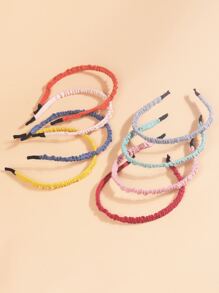 8pcs Toddler Girls Simple Solid Hair Hoop - Multicolor - View 3
