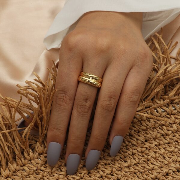 

Textured Metal Ring, Gold