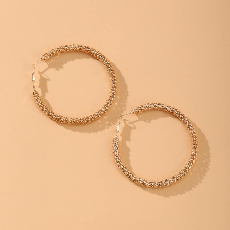 

Metal Hoop Earrings, Gold