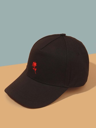 Gorro béisbol de hombres con bordado de flor