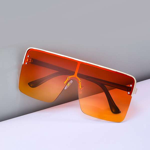 

Men Flat Top Shield Sunglasses, Orange