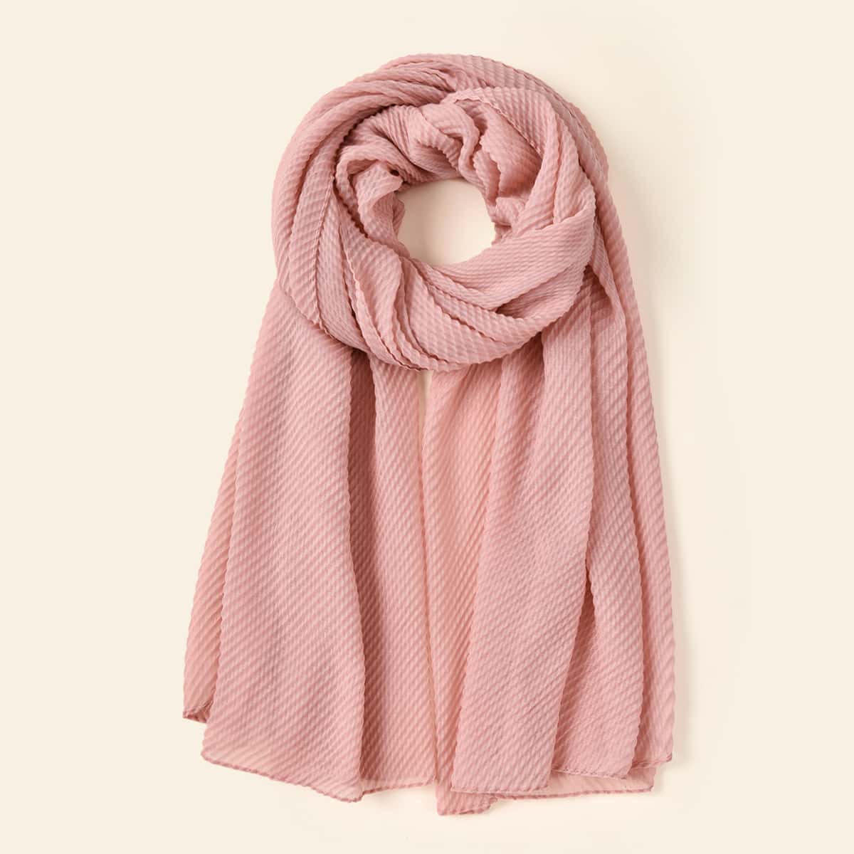 

Plain Pleated Scarf, Pink