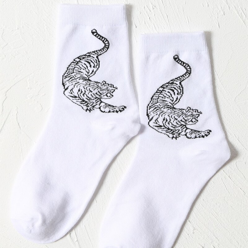 

Animal Pattern Socks, White