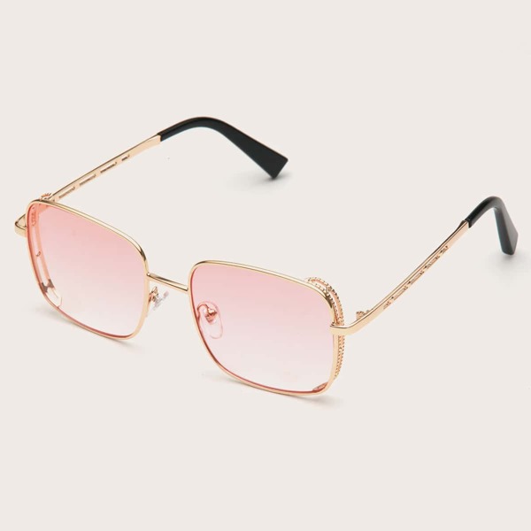 

Metal Frame Tinted Lens Sunglasses, Baby pink