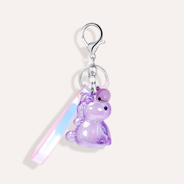 

Resin Unicorn Charm Keychain, Purple