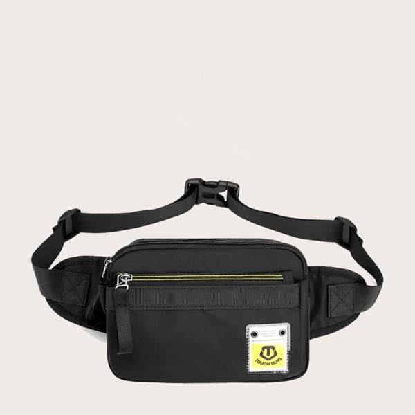 

Men Zip Front Fanny Pack, Black