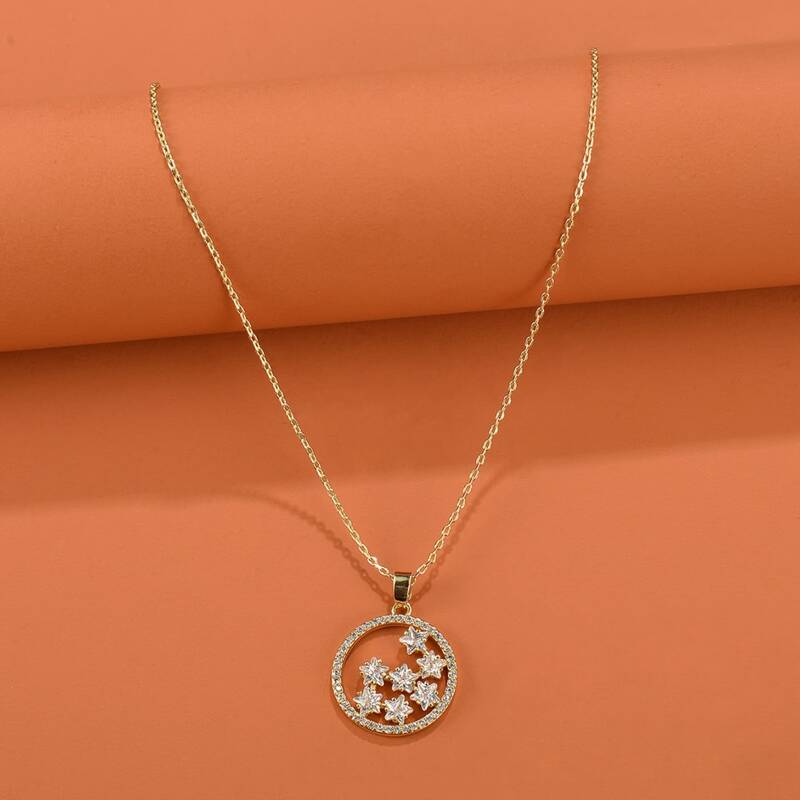 

Rhinestone Star Charm Necklace, Gold