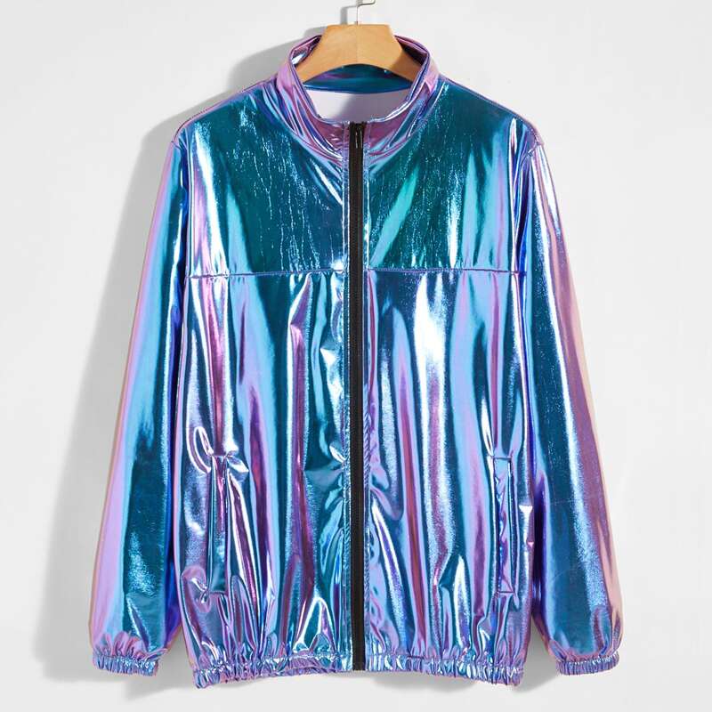 

Guys Zip Up Metallic Jacket, Blue