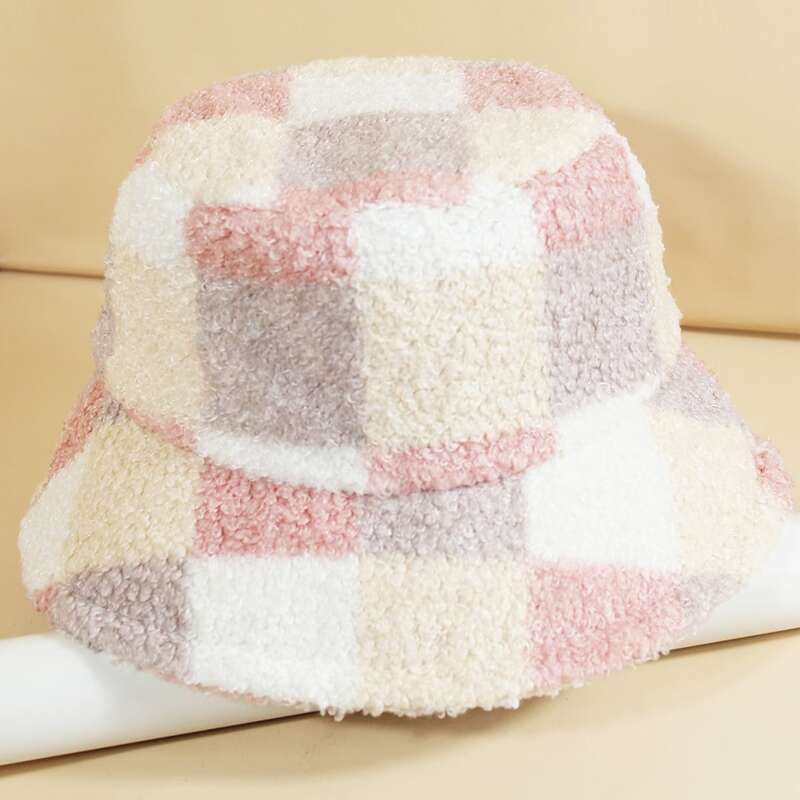 

Plaid Pattern Bucket Hat, Multicolor