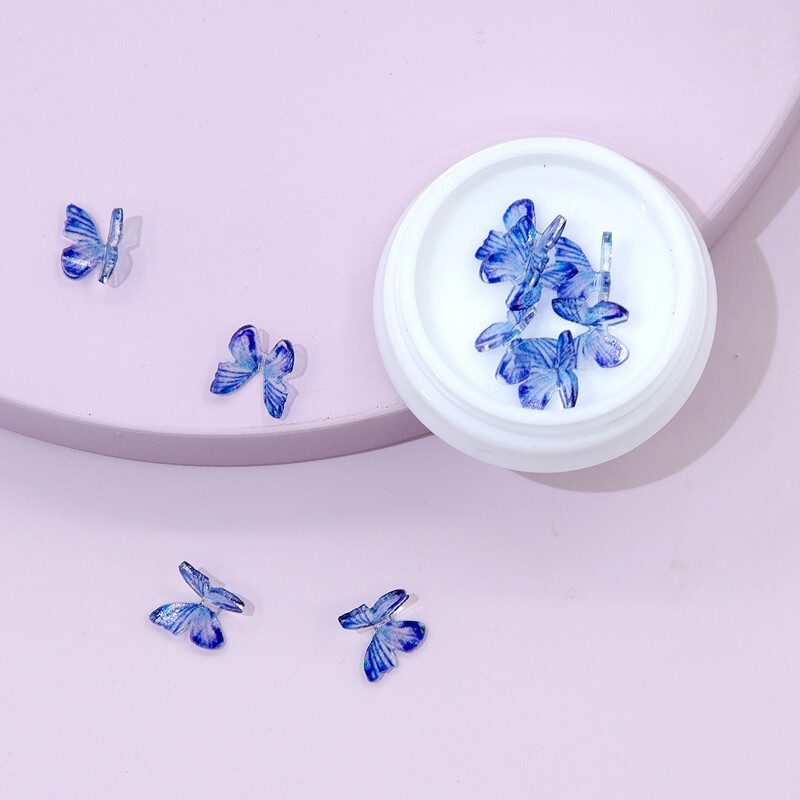 

10pcs Butterfly Nail Art Decoration, Blue