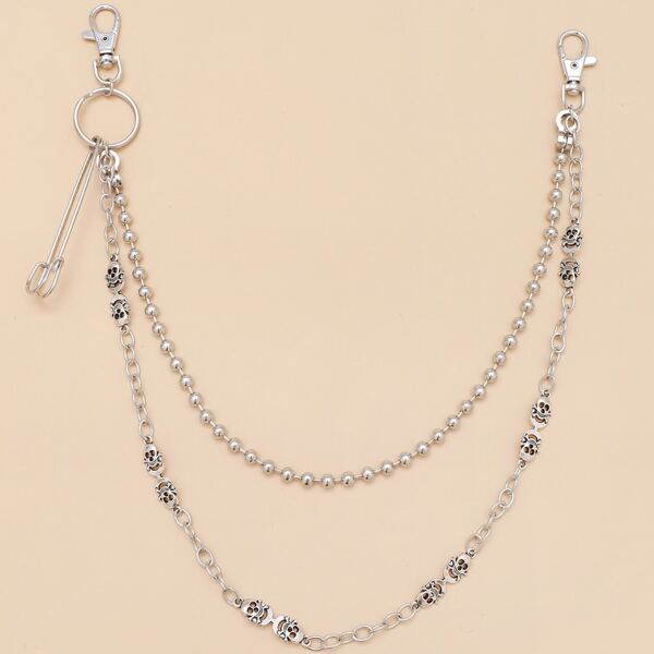 

Skull Decor Pant Chain, Silver