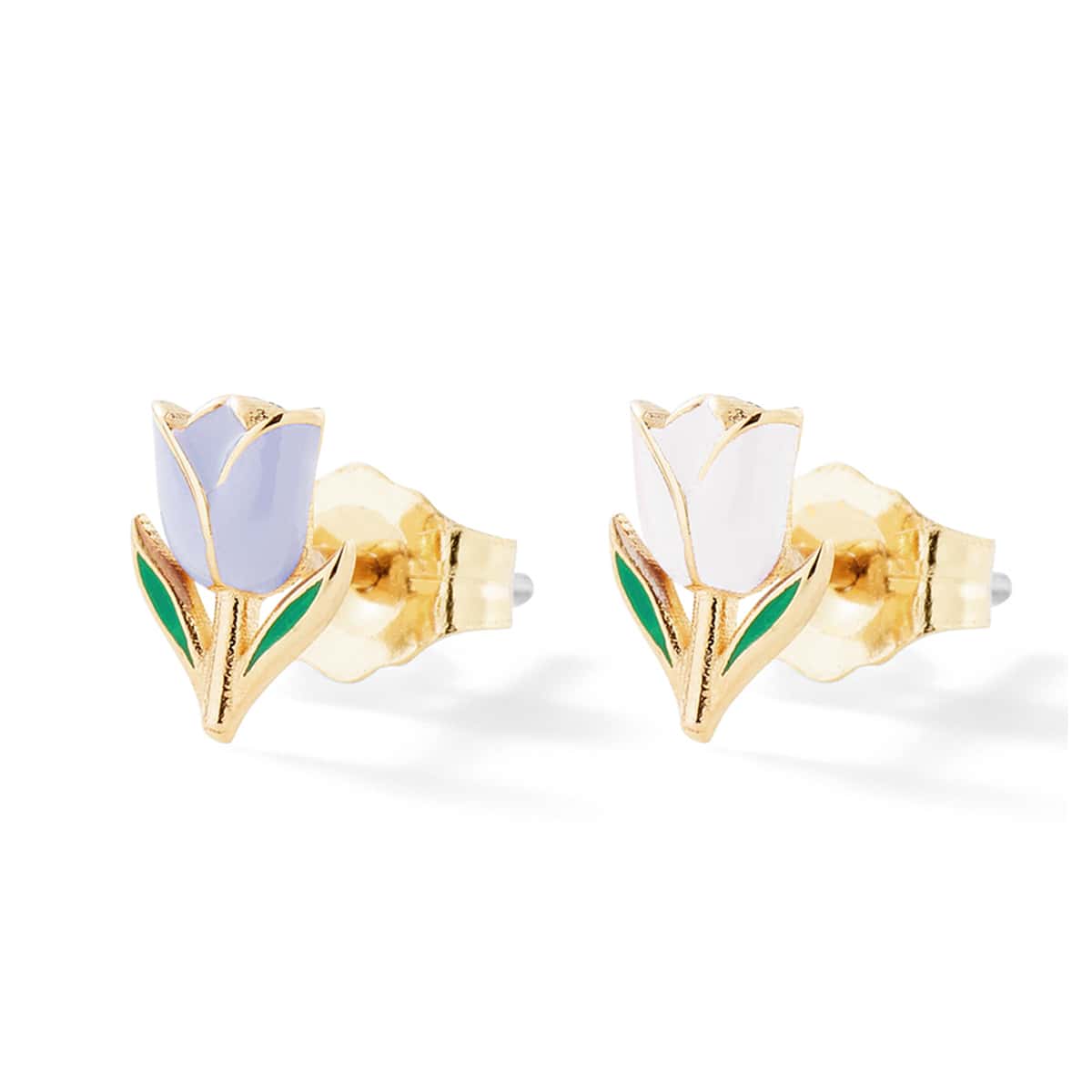 

2pcs Floral Stud Earrings, Multicolor