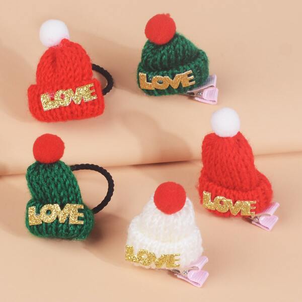 

5pcs Toddler Girls Random Color Hat Decor Hair Accessory, Multicolor