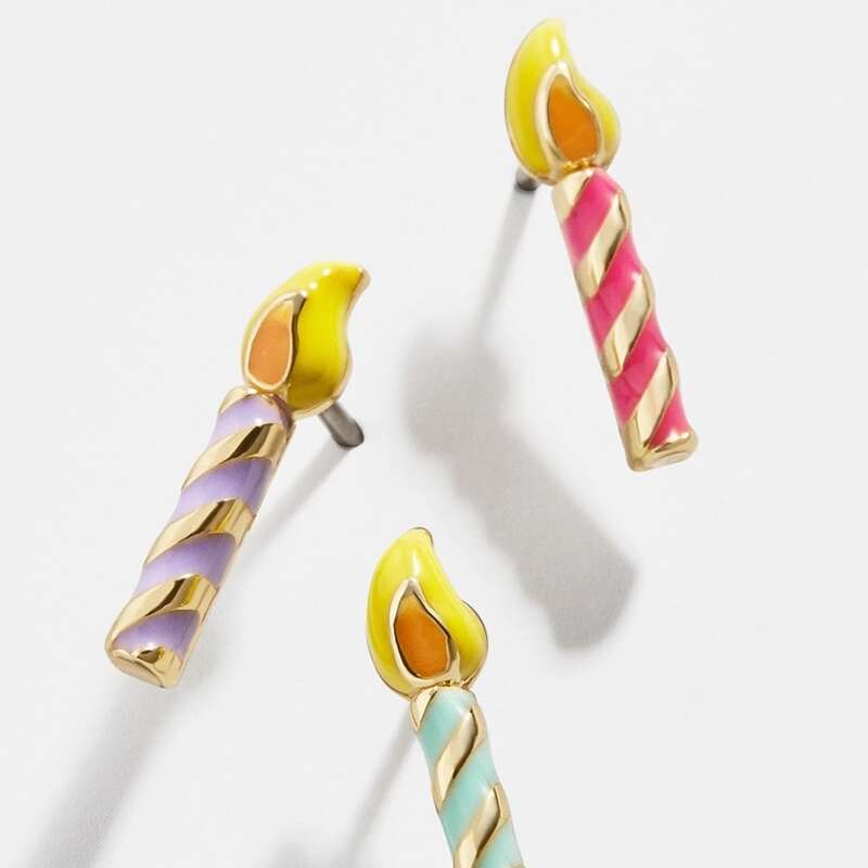 

3pcs Candle Stud Earrings, Multicolor