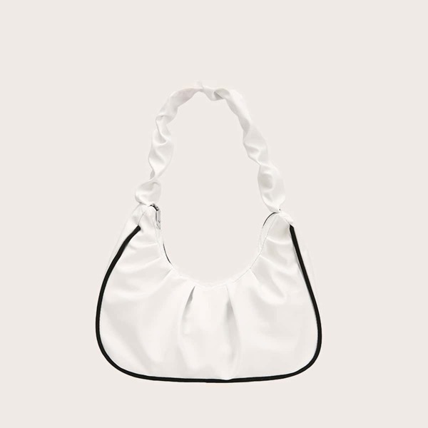

Ruched Design Shoulder Bag, White