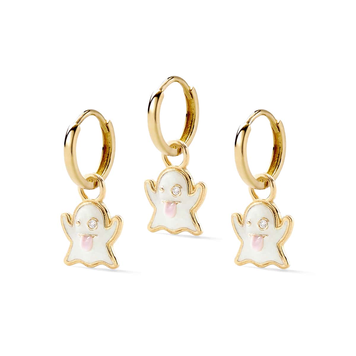 

3pcs Cartoon Ghost Drop Earrings, White