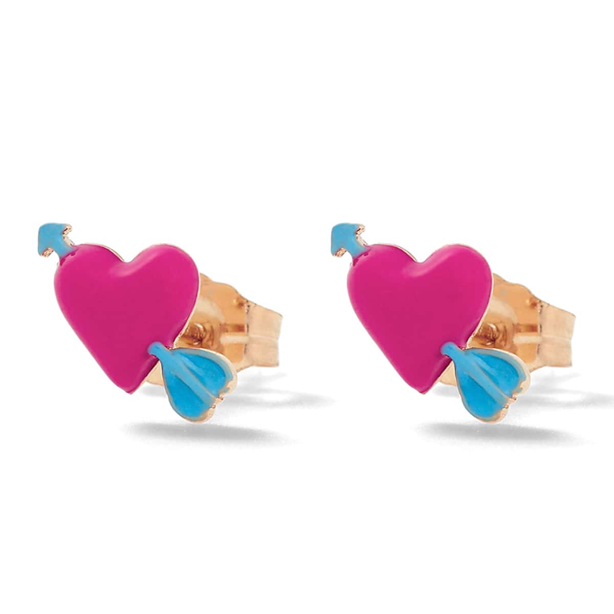 

Heart Stud Earrings, Multicolor