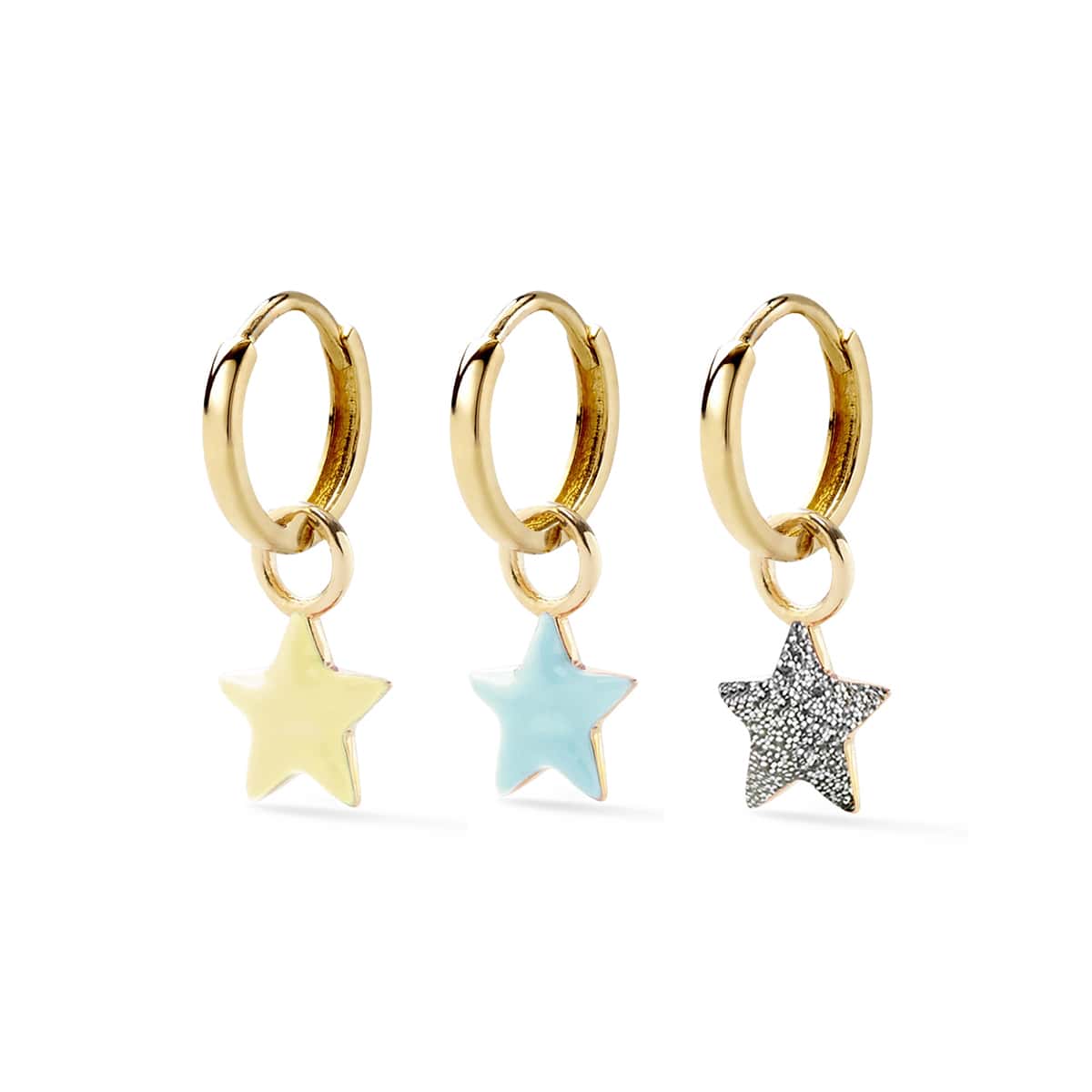 

3pcs Star Drop Earrings, Multicolor