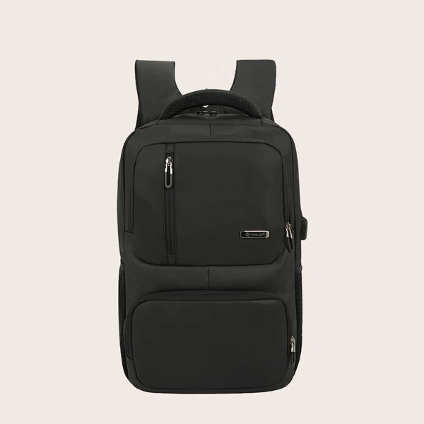 

Men Pocket Front Backpack, Black