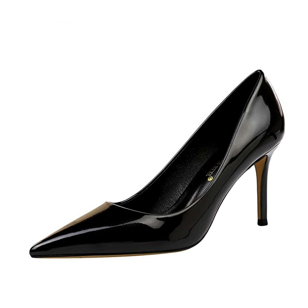 

Minimalist Stiletto Court Heels, Black