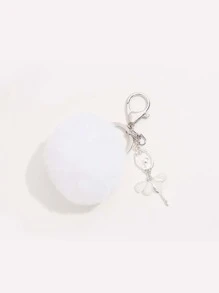 舞蹈家和球球吊墜鑰匙扣 - 白色 - 查看 2