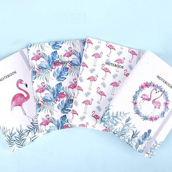 

1pc Flamingo Print Random Notebook, Multicolor