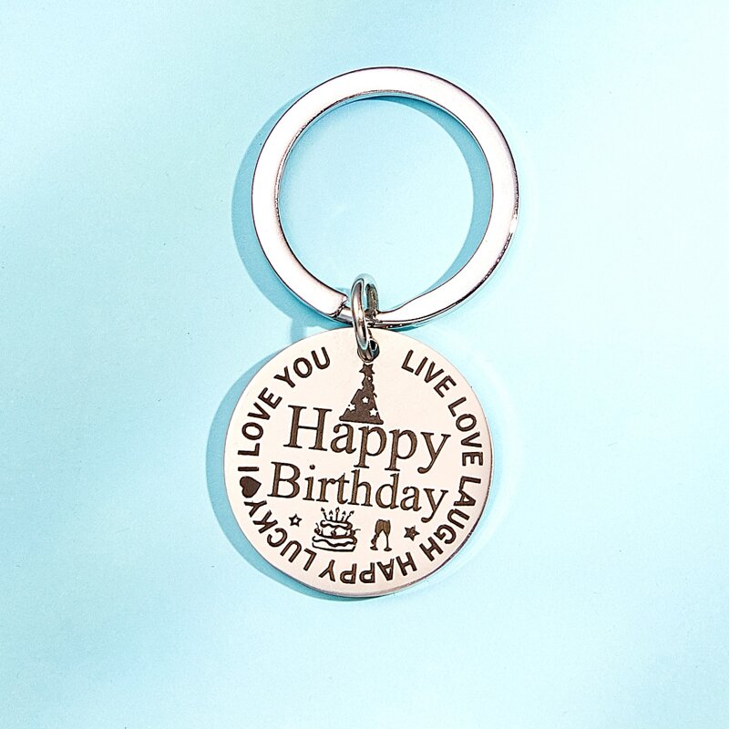 

Guys Slogan Graphic Keychain, Silver