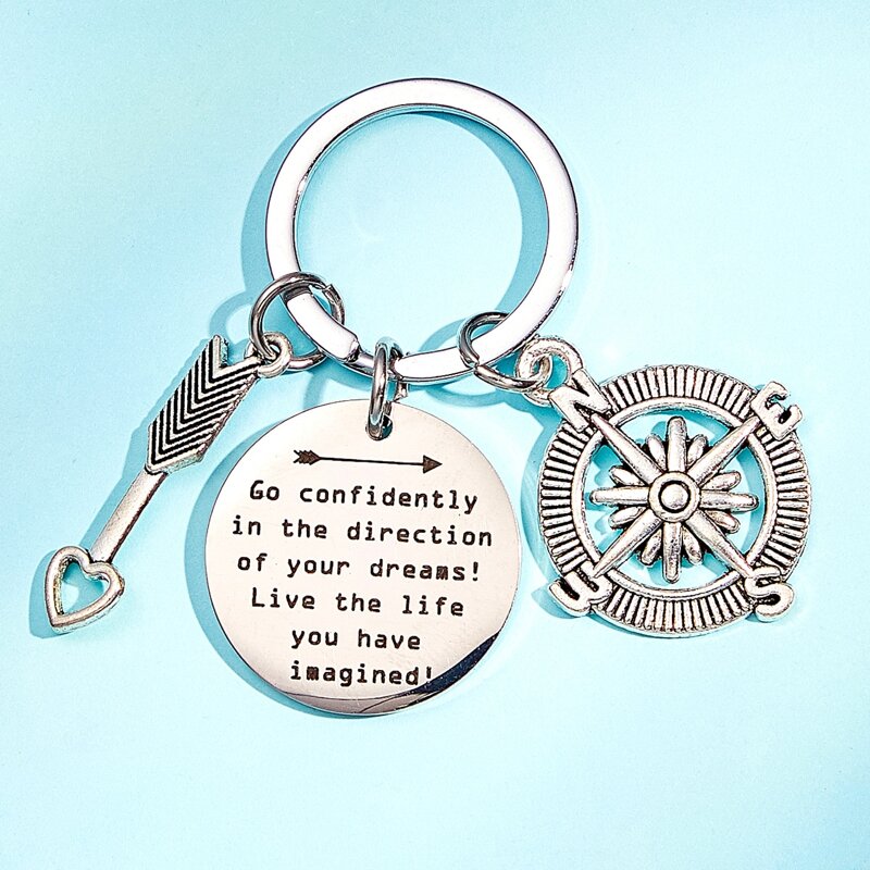 

Guys Slogan Graphic Keychain, Silver