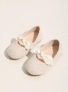 Bé gái nơ trang trí giày bệt - Màu be - Xem 1