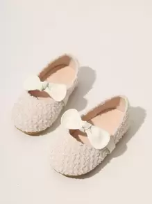 Bé gái nơ trang trí giày bệt - Màu be - Xem 2