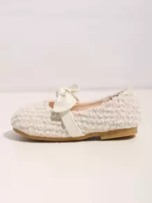 Bé gái nơ trang trí giày bệt - Màu be - Xem 3