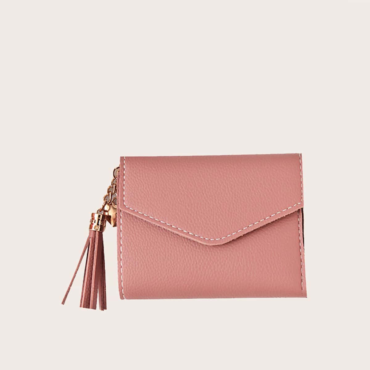 

Tassel Fold Over Purse, Pink
