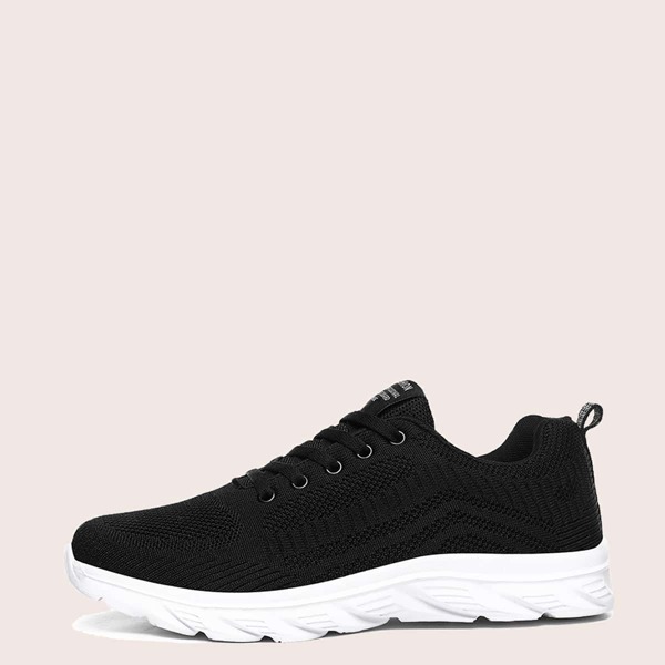 

Men Lace-up Front Wide Fit Sneakers, Black