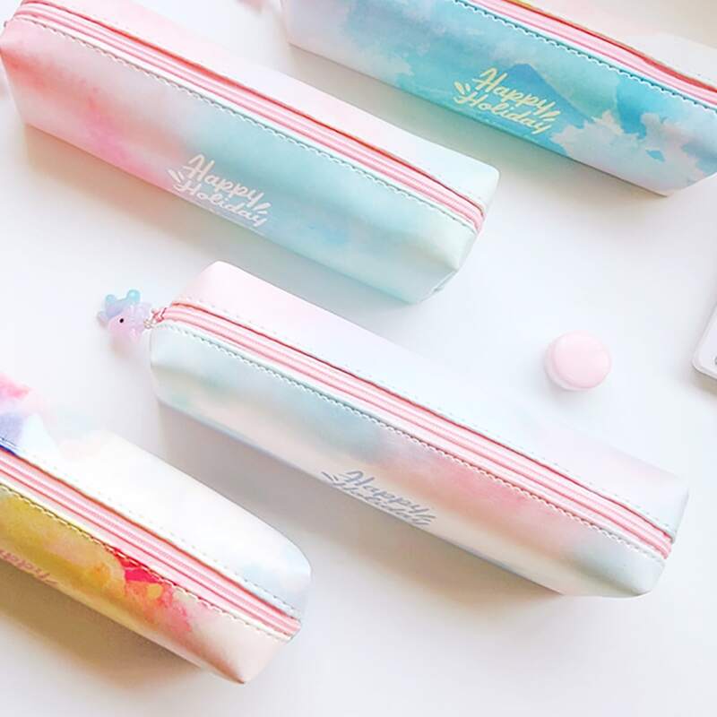 

1pc Random Water Color Pencil Case, Multicolor