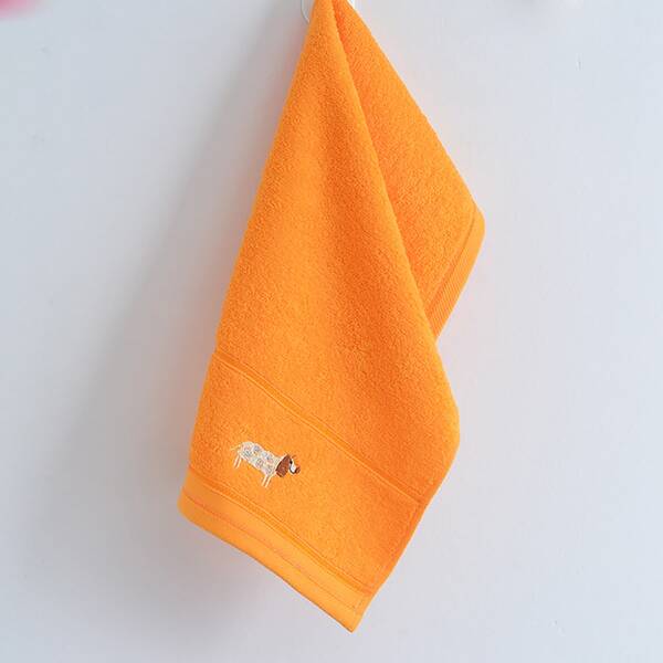 

Kids Cartoon Embroidery Towel, Orange